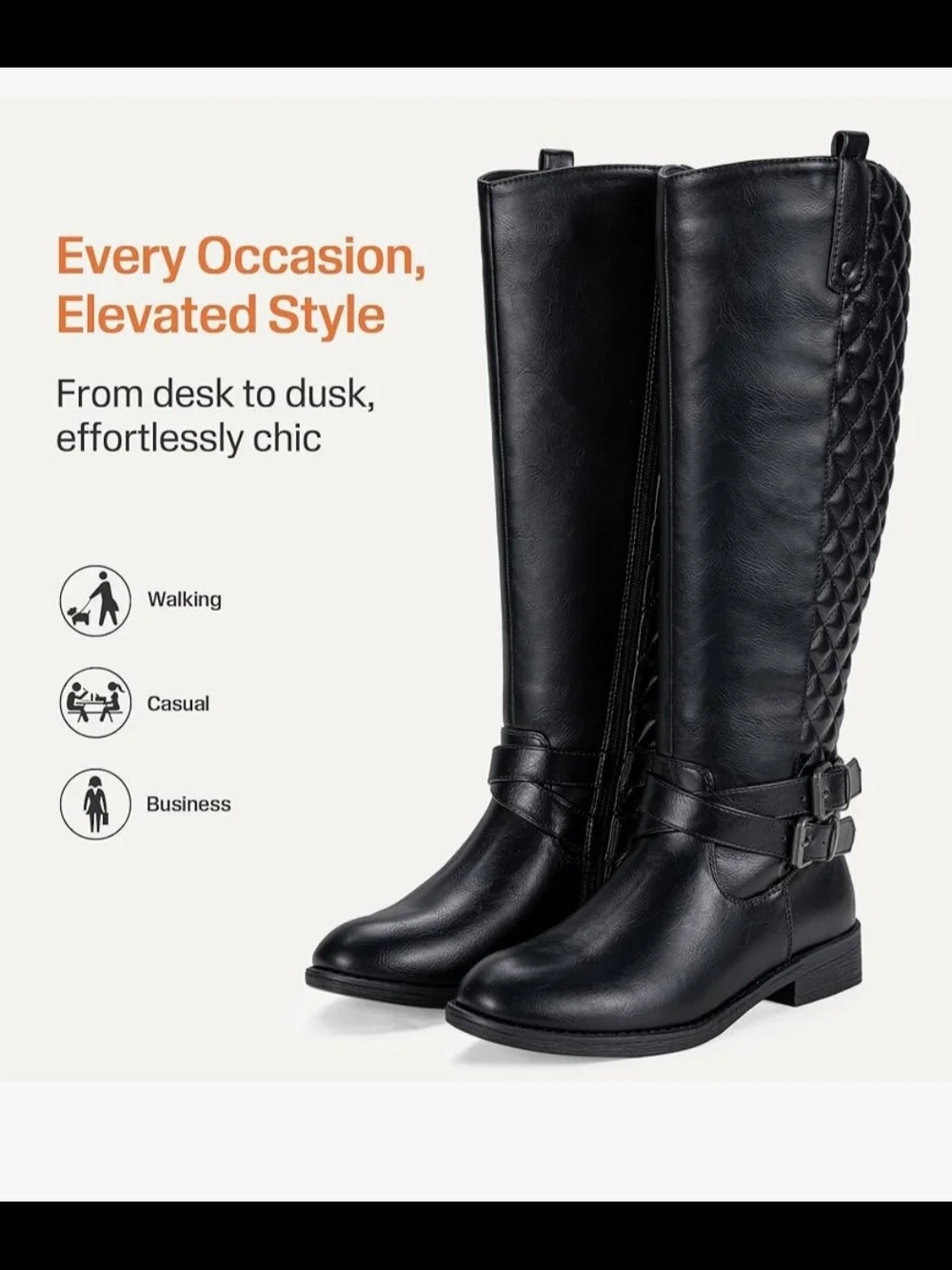 Vepose Black Over-the-Knee Riding Boots